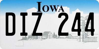 IA license plate DIZ244