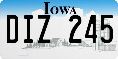 IA license plate DIZ245