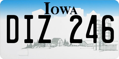 IA license plate DIZ246