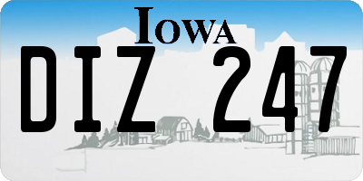 IA license plate DIZ247