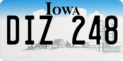 IA license plate DIZ248