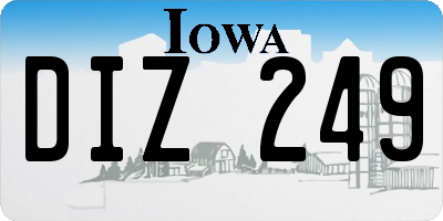 IA license plate DIZ249