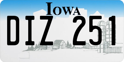 IA license plate DIZ251