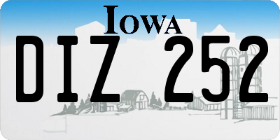 IA license plate DIZ252