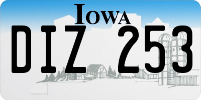 IA license plate DIZ253