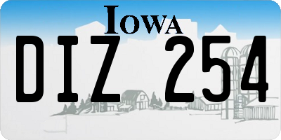 IA license plate DIZ254