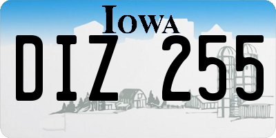 IA license plate DIZ255