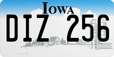 IA license plate DIZ256