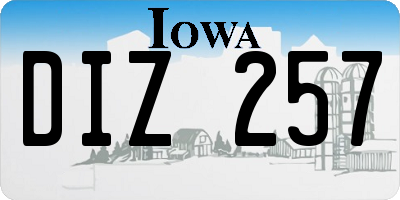 IA license plate DIZ257