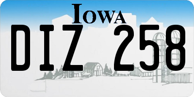 IA license plate DIZ258
