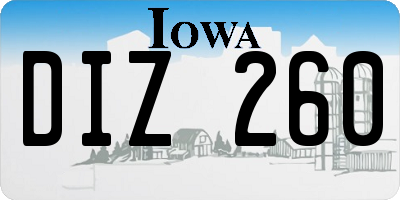 IA license plate DIZ260