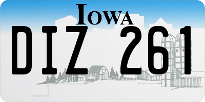 IA license plate DIZ261