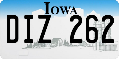 IA license plate DIZ262