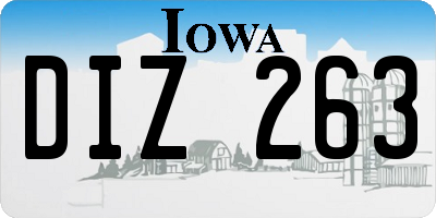 IA license plate DIZ263