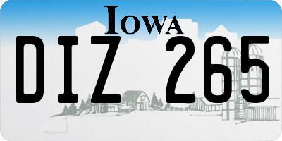 IA license plate DIZ265