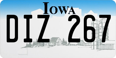 IA license plate DIZ267