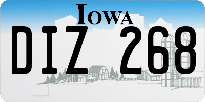 IA license plate DIZ268
