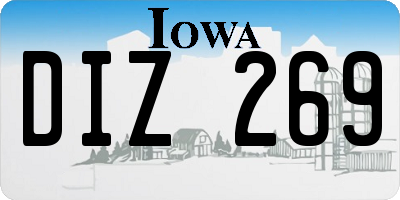 IA license plate DIZ269