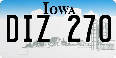 IA license plate DIZ270