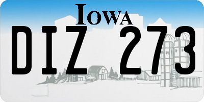 IA license plate DIZ273