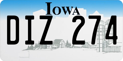 IA license plate DIZ274