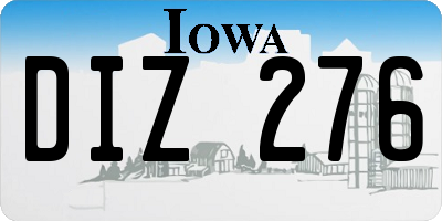 IA license plate DIZ276