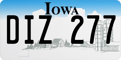 IA license plate DIZ277