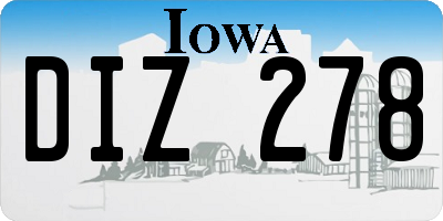 IA license plate DIZ278