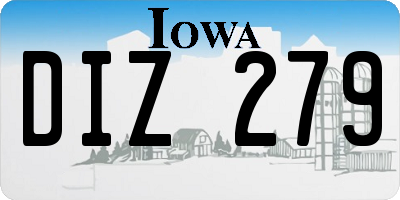 IA license plate DIZ279