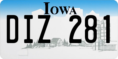 IA license plate DIZ281
