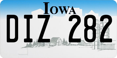 IA license plate DIZ282