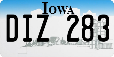 IA license plate DIZ283