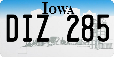 IA license plate DIZ285