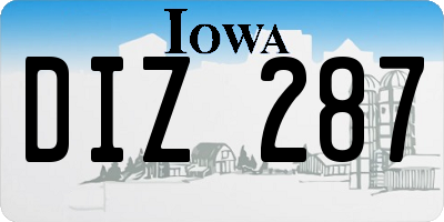 IA license plate DIZ287