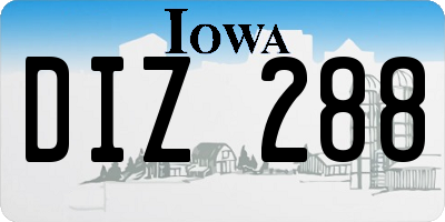 IA license plate DIZ288