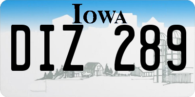 IA license plate DIZ289