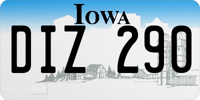 IA license plate DIZ290