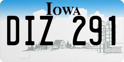 IA license plate DIZ291
