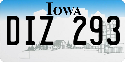 IA license plate DIZ293