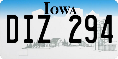 IA license plate DIZ294