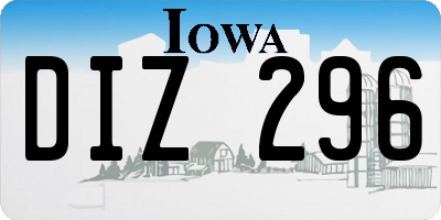 IA license plate DIZ296