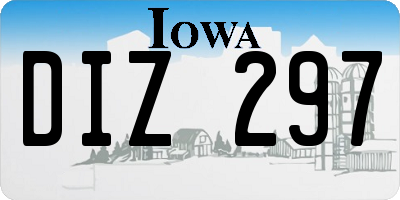 IA license plate DIZ297