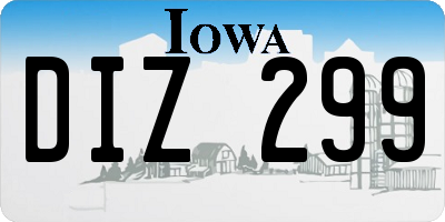 IA license plate DIZ299