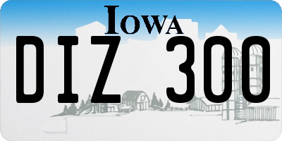 IA license plate DIZ300
