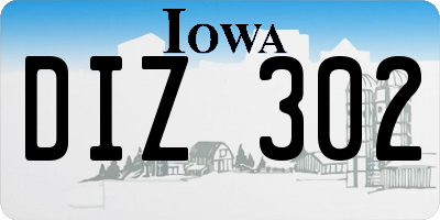 IA license plate DIZ302