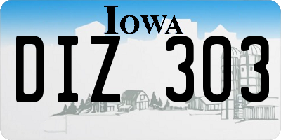 IA license plate DIZ303