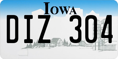 IA license plate DIZ304