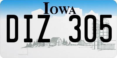 IA license plate DIZ305