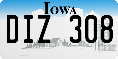 IA license plate DIZ308