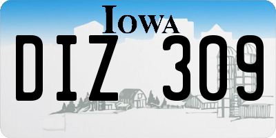 IA license plate DIZ309